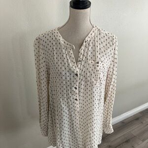 Free People Cream Patterned Blouse